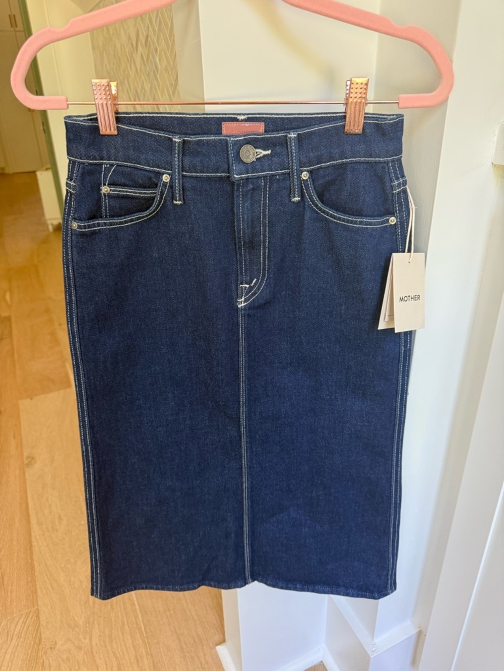MOTHER The Country Swooner Dark Denim Skirt size 24